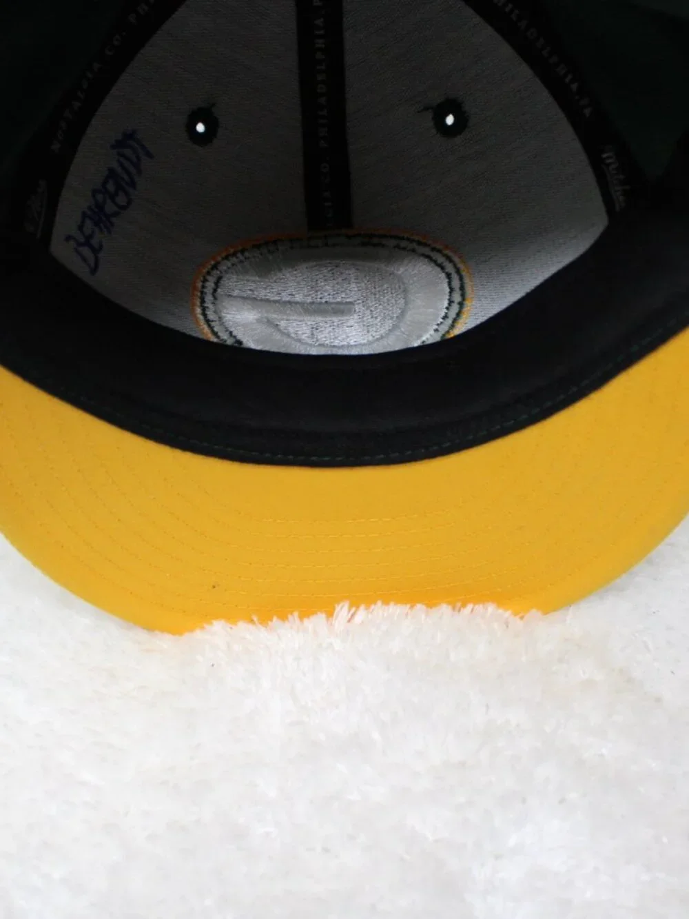 Green Bay Packers Hat Fitted 7 Green/Yellow Mitchell & Ness 100% Wool NFL Cap